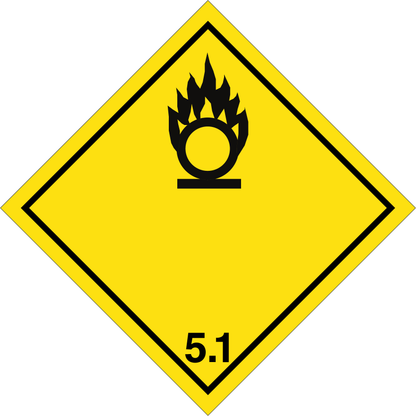 COMBURENTE CL.5.1 - CARTELLO SEGNALETICO ROMBO ISO 7010 - Adesivo Extra Resistente, Pannello in Forex, Pannello In Alluminio