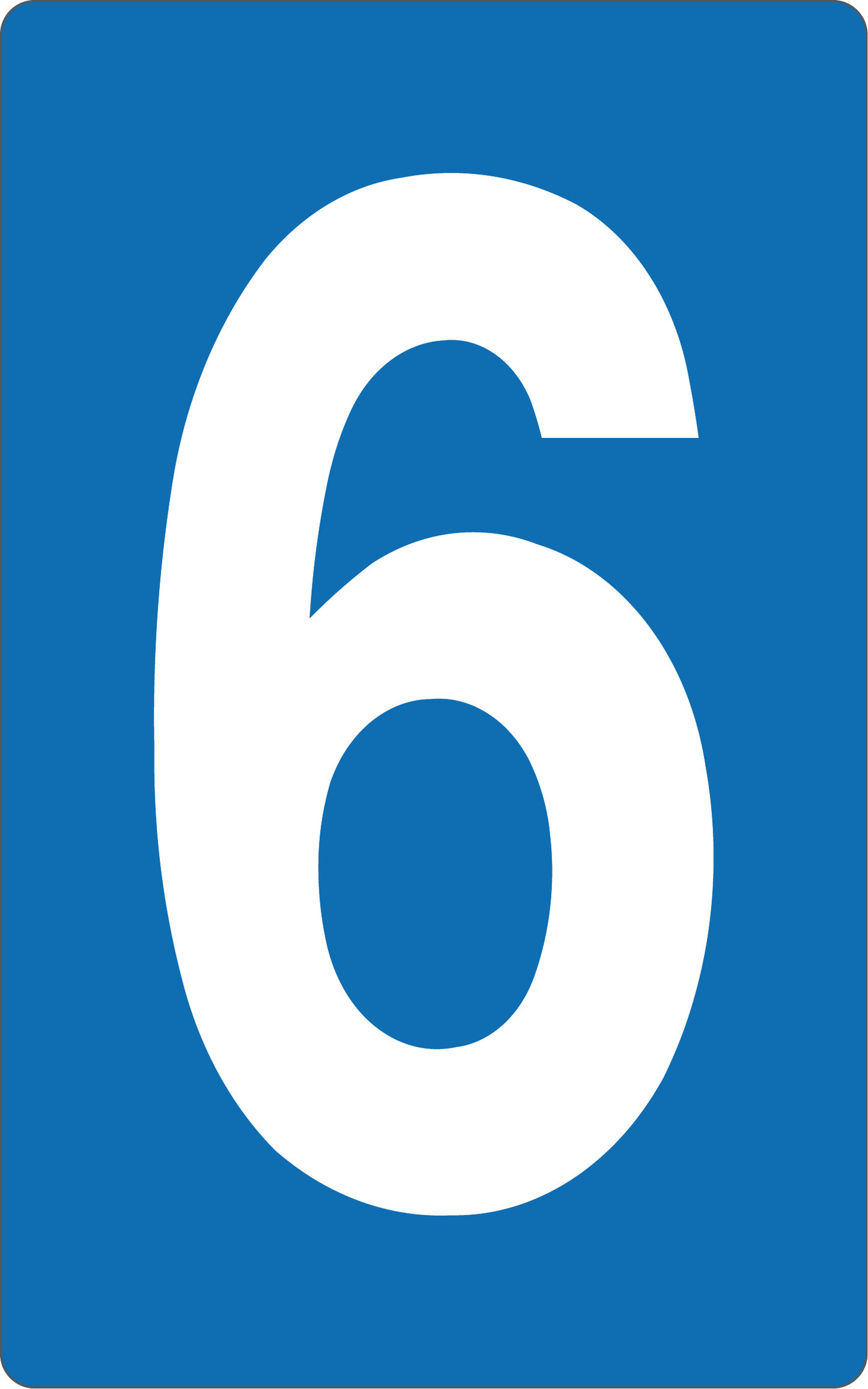 GLOBAL CARTELLO SEGNALETICO - NUMERO 6 - Adesivo Resistente, Pannello in Forex, Pannello In Alluminio