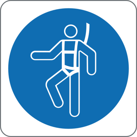 OBBLIGO USO CINTURA DI SICUREZZA - CARTELLO SEGNALETICO QUADRATO ISO 7010 - Adesivo Extra Resistente, Pannello in Forex, Pannello In Alluminio