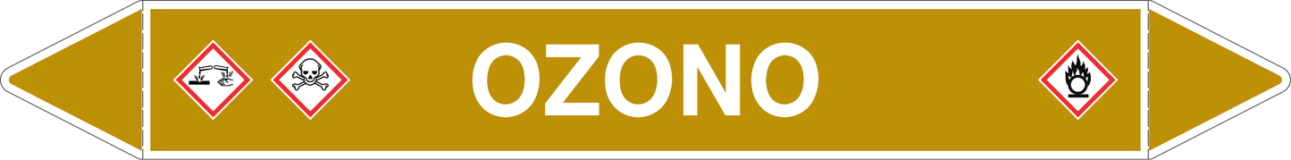 GLOBAL PACCO DA 10 ETICHETTE PER TUBAZIONI - OZONO - Etichetta Autoadesiva Resistente