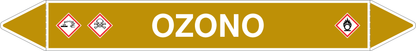 GLOBAL PACCO DA 10 ETICHETTE PER TUBAZIONI - OZONO - Etichetta Autoadesiva Resistente