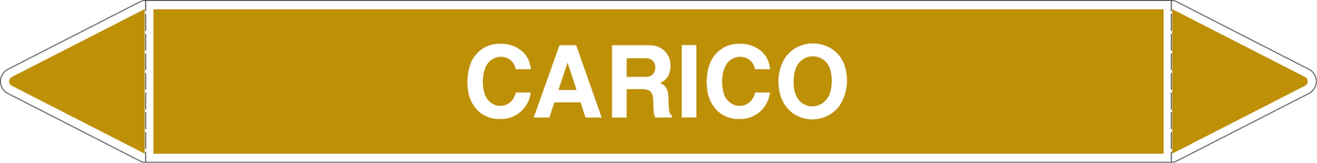 GLOBAL PACCO DA 10 ETICHETTE PER TUBAZIONI - CARICO - Etichetta Autoadesiva Resistente
