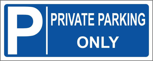 PRIVATE PARKING ONLY - CARTELLO SEGNALETICO UNI ISO 7010 in Adesivo Resistente, Pannello in Forex, Pannello In Alluminio