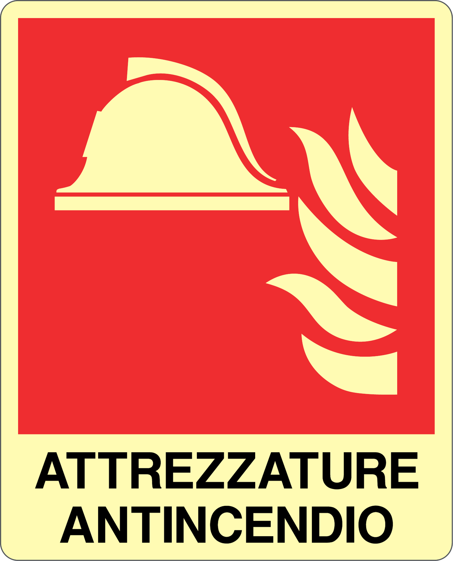 GLOBAL CARTELLO SEGNALETICO LUMINESCENTE - ATTREZZATURE ANTINCENDIO - Adesivo Luminescente O Pannello Rigido Luminescente