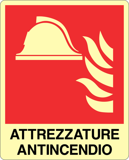 GLOBAL CARTELLO SEGNALETICO LUMINESCENTE - ATTREZZATURE ANTINCENDIO - Adesivo Luminescente O Pannello Rigido Luminescente