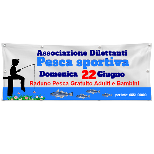 GLOBAL STRISCIONE FONDALE EVENTI - PESCA PERSONALIZZATO - IN CARTA O IN BANNER PVC ANCHE DA ESTERNO GARANZIA 5 ANNI