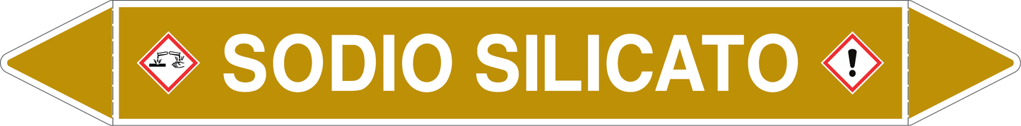 GLOBAL PACCO DA 10 ETICHETTE PER TUBAZIONI - SODIO SILICATO - Etichetta Autoadesiva Resistente
