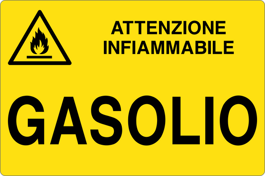 GLOBAL CARTELLO SEGNALETICO - GASOLIO - Adesivo Resistente, Pannello in Forex, Pannello In Alluminio