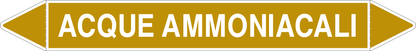 GLOBAL PACCO DA 10 ETICHETTE PER TUBAZIONI - ACQUE AMMONIACALI - Etichetta Autoadesiva Resistente