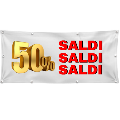 GLOBAL STRISCIONE FONDALE EVENTI - SALDI PERSONALIZZATO - IN CARTA O IN BANNER PVC ANCHE DA ESTERNO GARANZIA 5 ANNI
