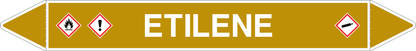 GLOBAL PACCO DA 10 ETICHETTE PER TUBAZIONI - ETILENE - Etichetta Autoadesiva Resistente