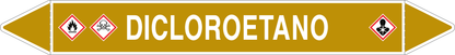 GLOBAL PACCO DA 10 ETICHETTE PER TUBAZIONI - DICLOROETANO - Etichetta Autoadesiva Resistente