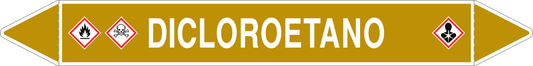 GLOBAL PACCO DA 10 ETICHETTE PER TUBAZIONI - DICLOROETANO - Etichetta Autoadesiva Resistente