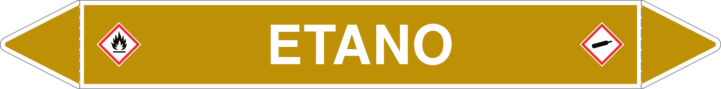 GLOBAL PACCO DA 10 ETICHETTE PER TUBAZIONI - ETANO - Etichetta Autoadesiva Resistente