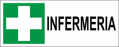 INFERMERIA mod 2 - CARTELLO SEGNALETICO UNI ISO 7010 in Adesivo Resistente, Pannello in Forex, Pannello In Alluminio