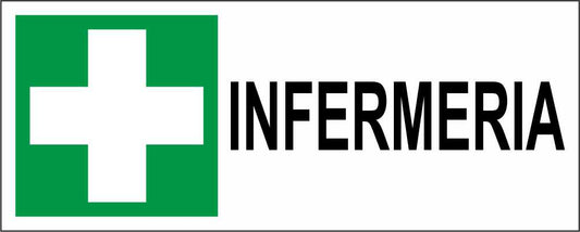 INFERMERIA mod 2 - CARTELLO SEGNALETICO UNI ISO 7010 in Adesivo Resistente, Pannello in Forex, Pannello In Alluminio