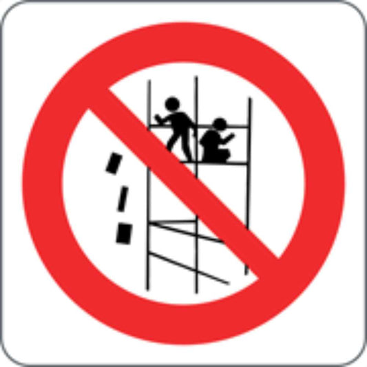 VIETATO GETTARE MATERIALI DAI PONTEGGI - CARTELLO SEGNALETICO QUADRATO ISO 7010 - Adesivo Extra Resistente, Pannello in Forex, Pannello In Alluminio