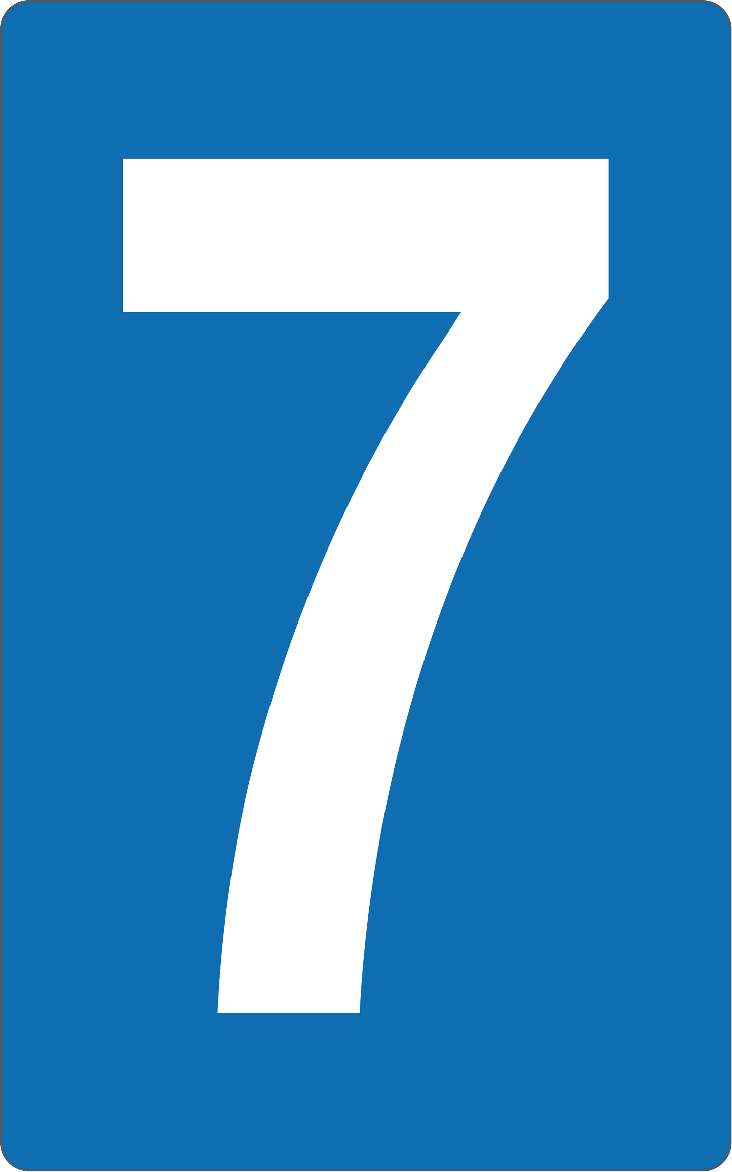 GLOBAL CARTELLO SEGNALETICO - NUMERO 7 - Adesivo Resistente, Pannello in Forex, Pannello In Alluminio