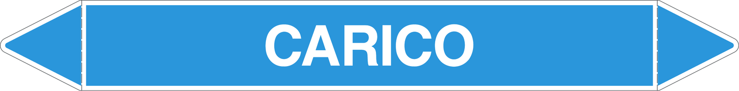 GLOBAL PACCO DA 10 ETICHETTE PER TUBAZIONI - CARICO - Etichetta Autoadesiva Resistente
