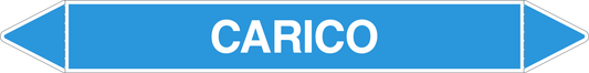 GLOBAL PACCO DA 10 ETICHETTE PER TUBAZIONI - CARICO - Etichetta Autoadesiva Resistente