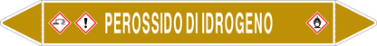 GLOBAL PACCO DA 10 ETICHETTE PER TUBAZIONI - PEROSSIDO DI IDROGENO - Etichetta Autoadesiva Resistente