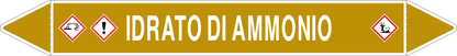 GLOBAL PACCO DA 10 ETICHETTE PER TUBAZIONI - IDRATO DI AMMONIO - Etichetta Autoadesiva Resistente