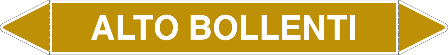 GLOBAL PACCO DA 10 ETICHETTE PER TUBAZIONI - ALTO BOLLENTI - Etichetta Autoadesiva Resistente