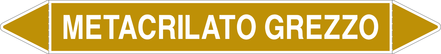 GLOBAL PACCO DA 10 ETICHETTE PER TUBAZIONI - METACRILATO GREZZO - Etichetta Autoadesiva Resistente