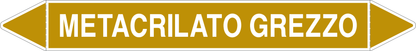 GLOBAL PACCO DA 10 ETICHETTE PER TUBAZIONI - METACRILATO GREZZO - Etichetta Autoadesiva Resistente