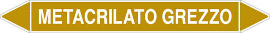 GLOBAL PACCO DA 10 ETICHETTE PER TUBAZIONI - METACRILATO GREZZO - Etichetta Autoadesiva Resistente