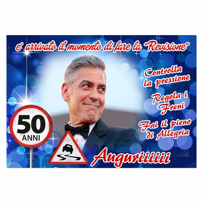 GLOBAL STRISCIONE FONDALE COMPLEANNO - Compleanno 50 Anni mod 2 - STRISCIONE PERSONALIZZATO IN CARTA O IN BANNER PVC ANCHE DA ESTERNO GARANZIA 5 ANNI
