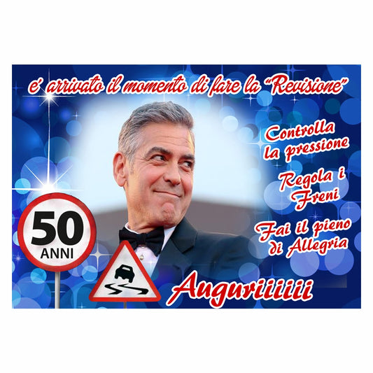 GLOBAL STRISCIONE FONDALE COMPLEANNO - Compleanno 50 Anni mod 2 - STRISCIONE PERSONALIZZATO IN CARTA O IN BANNER PVC ANCHE DA ESTERNO GARANZIA 5 ANNI