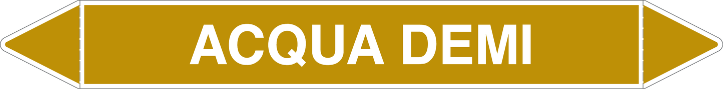 GLOBAL PACCO DA 10 ETICHETTE PER TUBAZIONI - ACQUA DEMI - Etichetta Autoadesiva Resistente