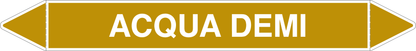 GLOBAL PACCO DA 10 ETICHETTE PER TUBAZIONI - ACQUA DEMI - Etichetta Autoadesiva Resistente