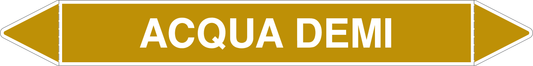 GLOBAL PACCO DA 10 ETICHETTE PER TUBAZIONI - ACQUA DEMI - Etichetta Autoadesiva Resistente