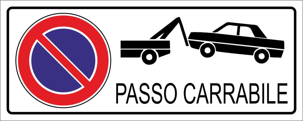 PASSO CARRABILE mod 2 - CARTELLO SEGNALETICO UNI ISO 7010 in Adesivo Resistente, Pannello in Forex, Pannello In Alluminio