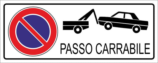 PASSO CARRABILE mod 2 - CARTELLO SEGNALETICO UNI ISO 7010 in Adesivo Resistente, Pannello in Forex, Pannello In Alluminio