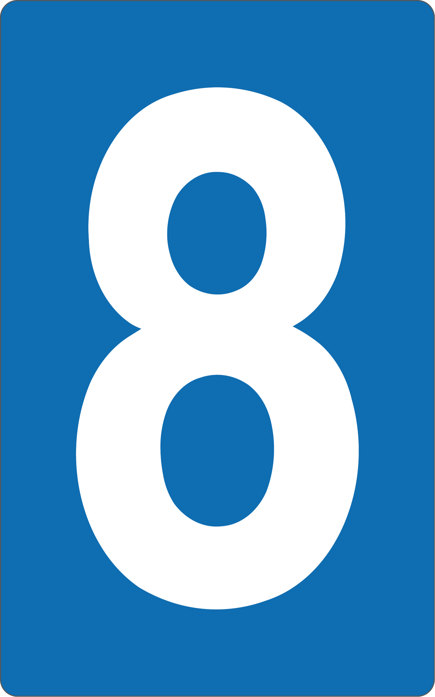 GLOBAL CARTELLO SEGNALETICO - NUMERO 8 - Adesivo Resistente, Pannello in Forex, Pannello In Alluminio