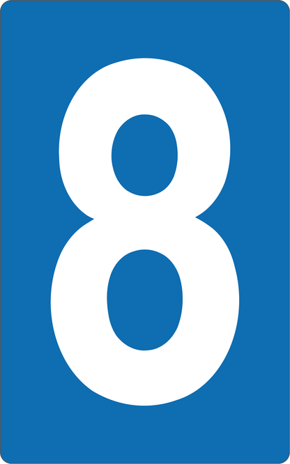 GLOBAL CARTELLO SEGNALETICO - NUMERO 8 - Adesivo Resistente, Pannello in Forex, Pannello In Alluminio
