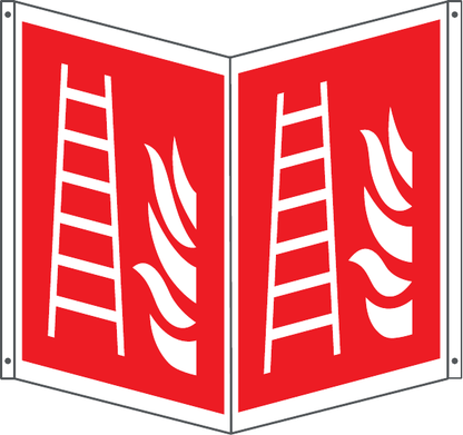 GLOBAL CARTELLO SEGNALETICO BIFACCIALE - SIMBOLO SCALA ANTINCENDIO - In Alluminio Con Stampa Diretta U.V. (IDEALE ANCHE PER ESTERNO)