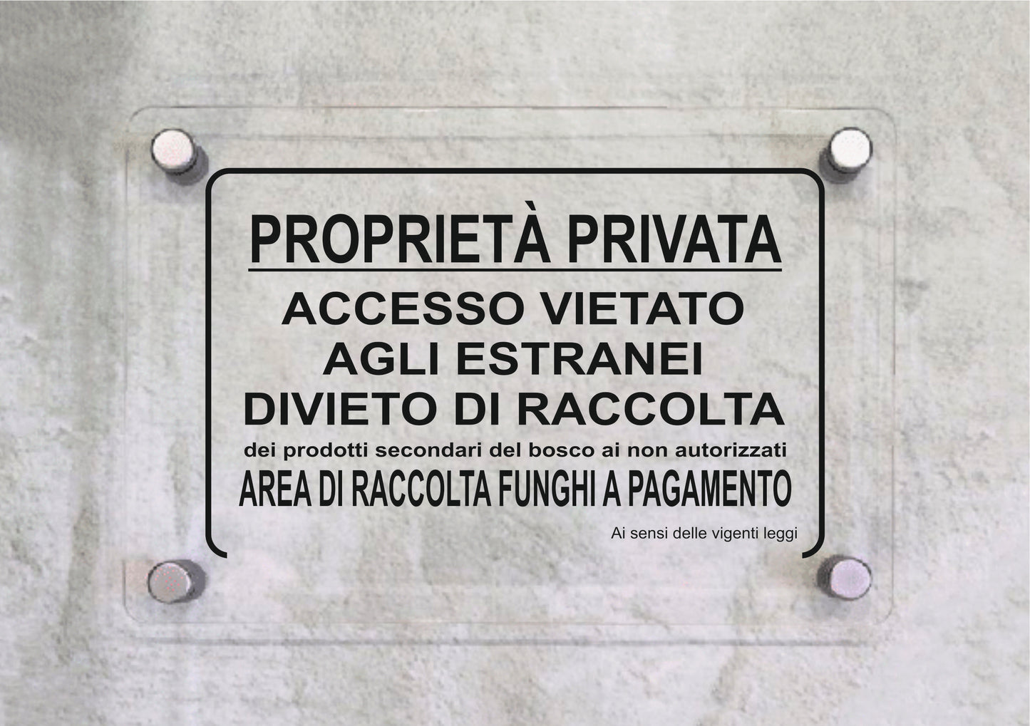 ACCESSO VIETATO AGLI ESTRANEI DIVIETO DI RACCOLTA DEI PRODOTTI - CARTELLO SEGNALETICO ISO 7010 in Adesivo Resistente, Pannello in Forex, Pannello In Alluminio o in Plexiglas