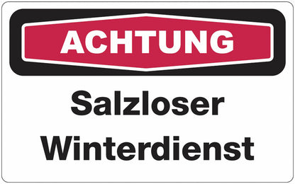 GLOBAL CARTELLO SEGNALETICO - ACHTUNG Salzloser Winterdienst -  Adesivo Extra Resistente, Pannello in Forex, Pannello In Alluminio