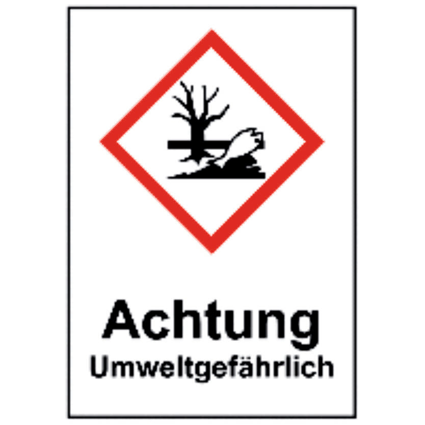 GLOBAL CARTELLO SEGNALETICO - ACHTUNG UMWELTGEFAHRLICH - Adesivo Extra Resistente, Pannello in Forex, Pannello In Alluminio