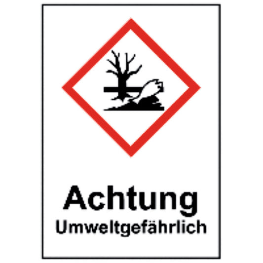 GLOBAL CARTELLO SEGNALETICO - ACHTUNG UMWELTGEFAHRLICH - Adesivo Extra Resistente, Pannello in Forex, Pannello In Alluminio