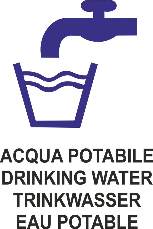 ACQUA POTABILE MODELLO 2 - CARTELLO SEGNALETICO ISO 7010 in Adesivo Resistente, Pannello in Forex, Pannello In Alluminio o in Plexiglas
