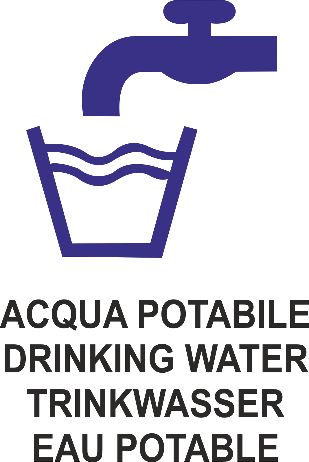 ACQUA POTABILE MODELLO 2 - CARTELLO SEGNALETICO ISO 7010 in Adesivo Resistente, Pannello in Forex, Pannello In Alluminio o in Plexiglas