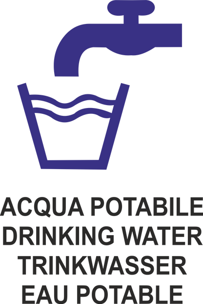 ACQUA POTABILE MODELLO 2 - CARTELLO SEGNALETICO ISO 7010 in Adesivo Resistente, Pannello in Forex, Pannello In Alluminio o in Plexiglas