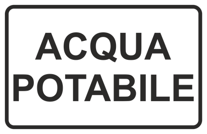 ACQUA POTABILE SCRITTA - CARTELLO SEGNALETICO ISO 7010 in Adesivo Resistente, Pannello in Forex, Pannello In Alluminio o in Plexiglas