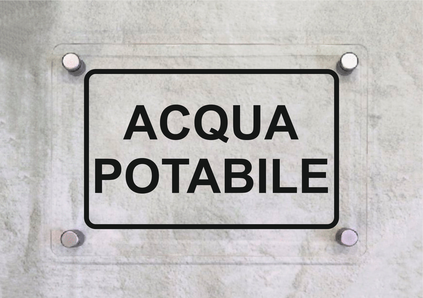ACQUA POTABILE SCRITTA - CARTELLO SEGNALETICO ISO 7010 in Adesivo Resistente, Pannello in Forex, Pannello In Alluminio o in Plexiglas