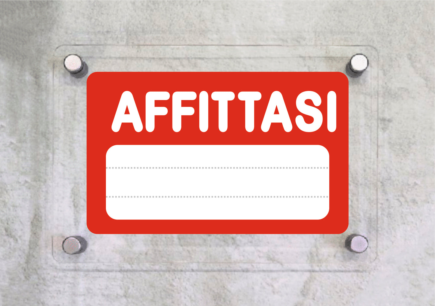 AFFITTASI - CARTELLO SEGNALETICO ISO 7010 in Adesivo Resistente, Pannello in Forex, Pannello In Alluminio o in Plexiglas